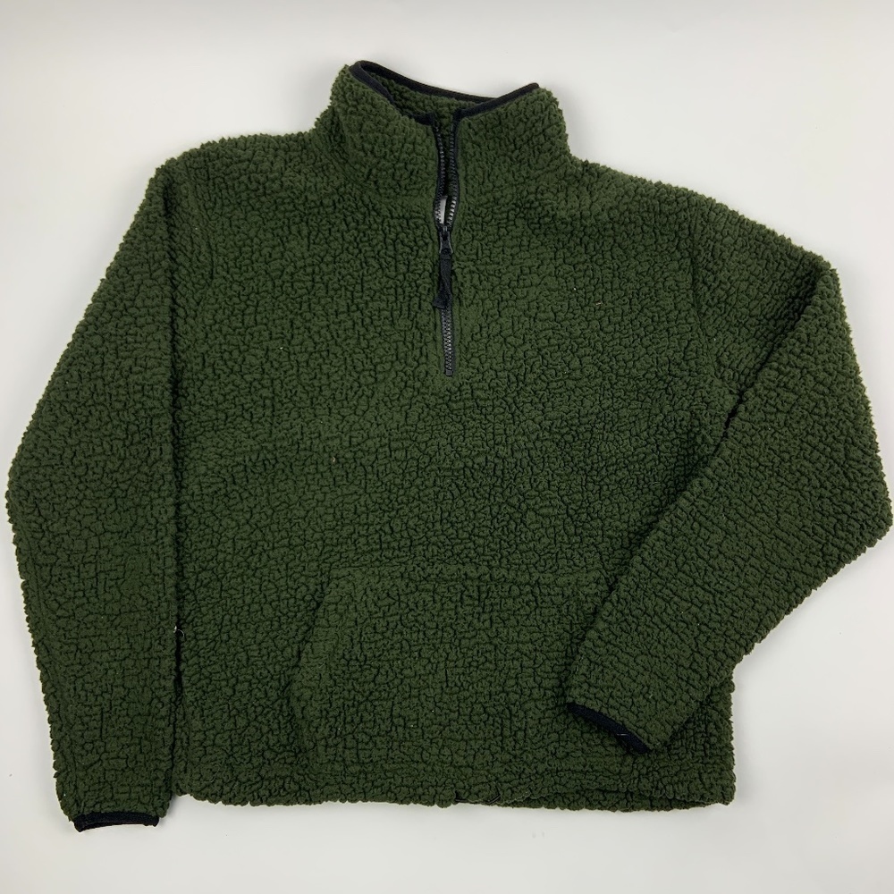 No Boundaries Jacket Womens Medium Collared Zip Up Long Sleeve Green